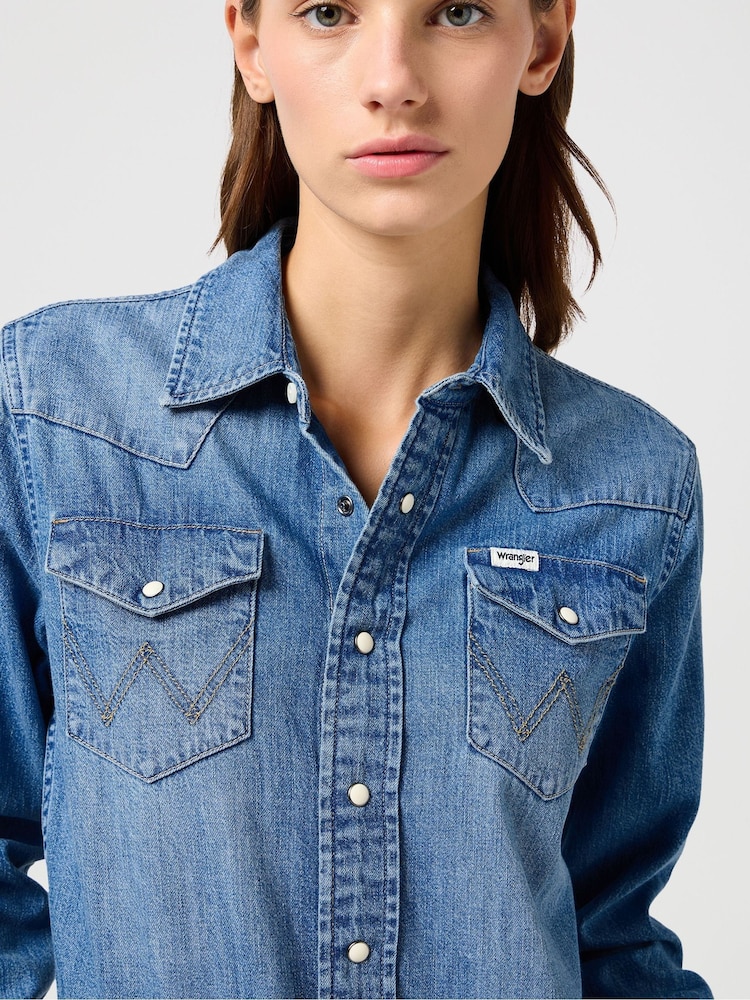Wrangler Blue Longsleeve Denim Dress - Image 8 of 11