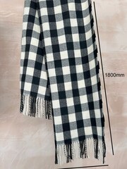 Embroidered Neon Letter Check Scarf by Solesmith - Image 3 of 4