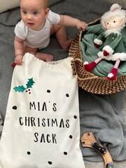 100% Linen Personalised Childrens Santa Christmas  Sack by Solesmith - Image 1 of 3