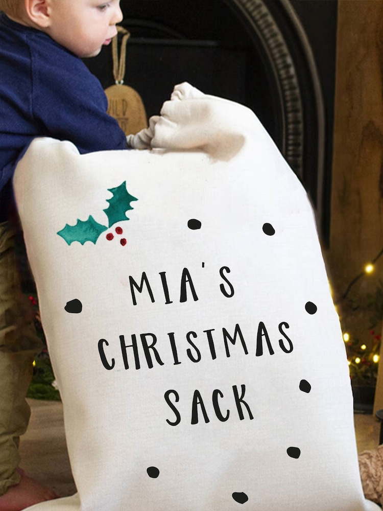 100% Linen Personalised Childrens Santa Christmas  Sack by Solesmith - Image 3 of 3