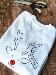 Adults Family Reindeer Christmas Personalised Jumper by Solesmith - Image 1 of 5
