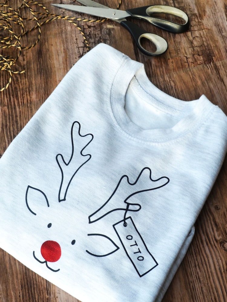 Adults Family Reindeer Christmas Personalised Jumper by Solesmith - Image 1 of 5