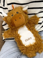 Highland Cow Personalised Hot Water Bottle by Solesmith - Image 1 of 4