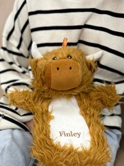 Highland Cow Personalised Hot Water Bottle by Solesmith - Image 3 of 4
