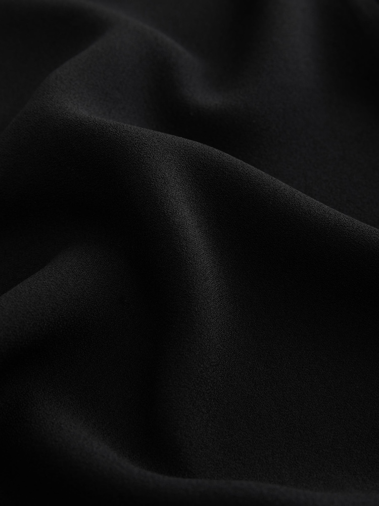 Noir - Peignoir mi-long froncé sans manches - Image 6 of 7
