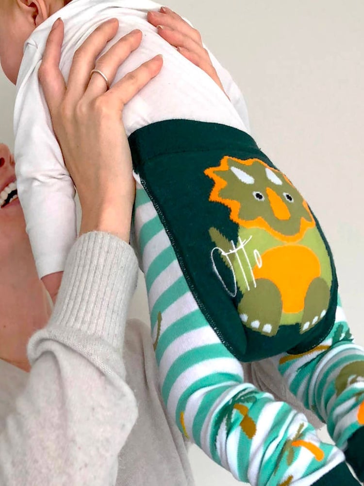 Solesmith Baby Green Personalised Dinosaur Leggings - Image 2 of 4