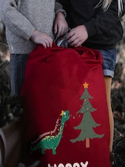 100% Cotton Personalised Dinosaur Christmas Sack by Solesmith - Image 1 of 2