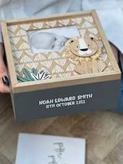 Solesmith Safari Childrens Grey Personalised Keepsake Box - Image 1 of 3