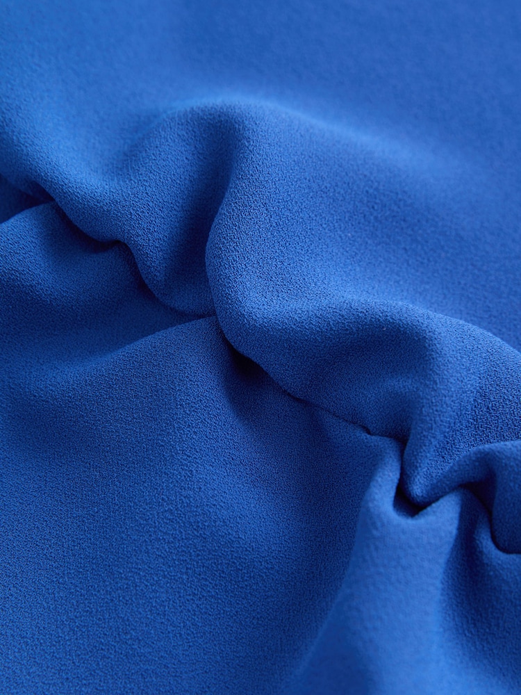 Blue Sleevless Ruched Midi Dress - Image 7 of 7