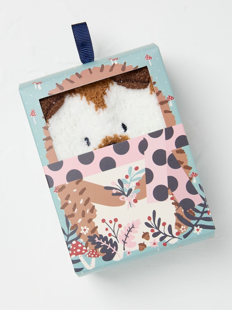 FatFace Brown Hedgehog Socks Box - Image 1 of 2