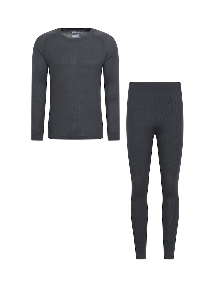 Mountain Warehouse Grey Talus Mens Thermal Top & Joggers Set - Image 1 of 12