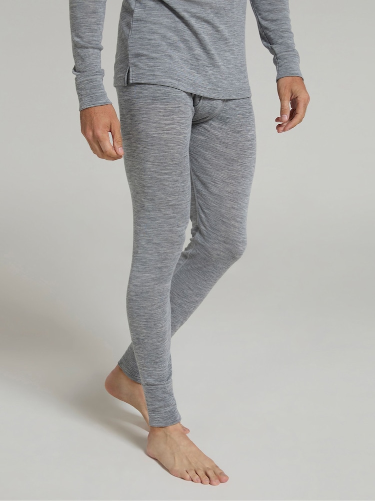 Mountain Warehouse Grey Mens Merino II Thermal Baselayer Pants - Image 1 of 9