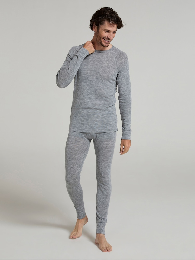 Mountain Warehouse Grey Mens Merino II Thermal Baselayer Pants - Image 4 of 9