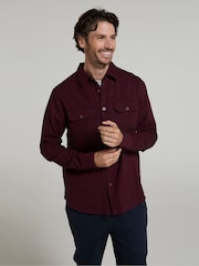Mountain Warehouse Dark Purple 100% Cotton Trace Mens Flannel Long Sleeve Shirt - Image 1 of 4