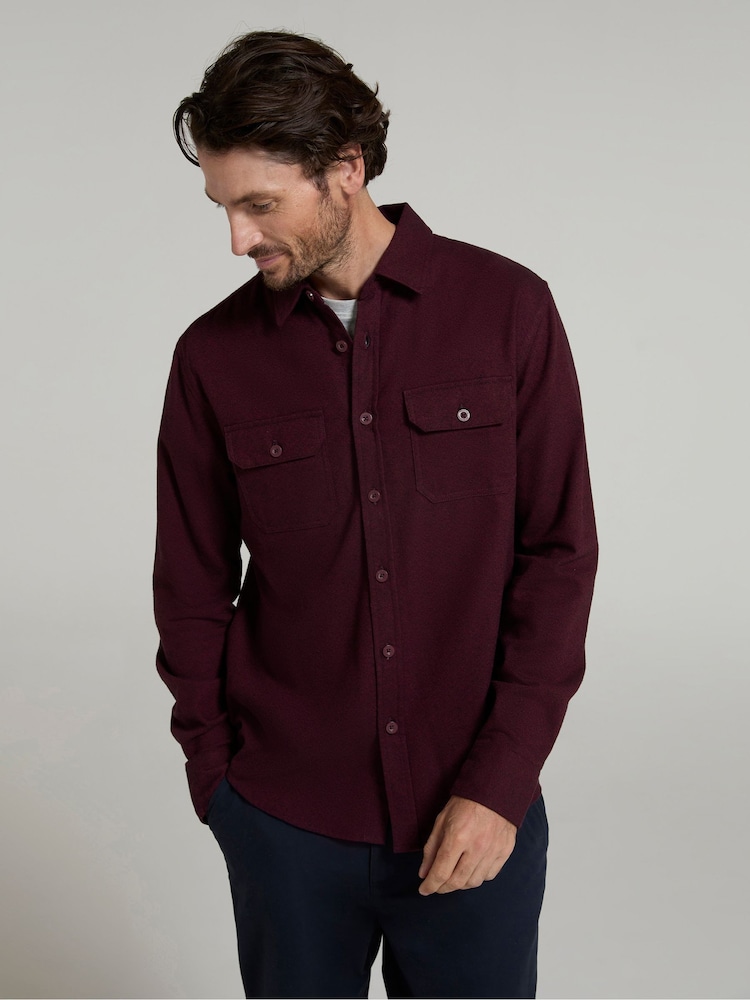 Mountain Warehouse Dark Purple 100% Cotton Trace Mens Flannel Long Sleeve Shirt - Image 2 of 4