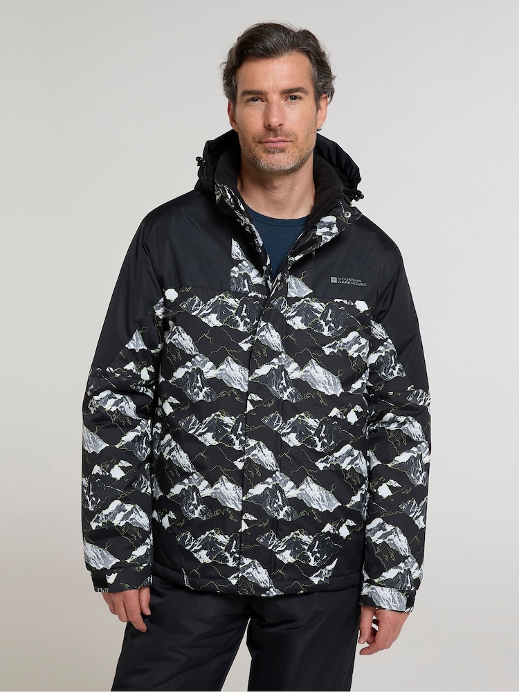 Mountain Warehouse Grey Mens Water Resistant Printed Ski Jacket And Trousers Set - Image 1 of 4