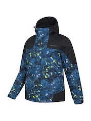 Mountain Warehouse Blue Shadow II Mens Fleece Lined Printed Snow Ski Jacket - Image 4 of 6