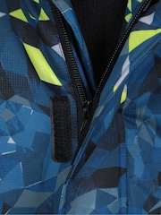 Mountain Warehouse Blue Shadow II Mens Fleece Lined Printed Snow Ski Jacket - Image 5 of 6