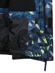 Mountain Warehouse Blue Shadow II Mens Fleece Lined Printed Snow Ski Jacket - Image 6 of 6