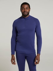 Mountain Warehouse Blue Mens Talus Quarter Zip Thermal Top - Image 1 of 4