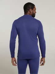 Mountain Warehouse Blue Mens Talus Quarter Zip Thermal Top - Image 3 of 4