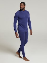 Mountain Warehouse Blue Mens Talus Quarter Zip Thermal Top - Image 4 of 4