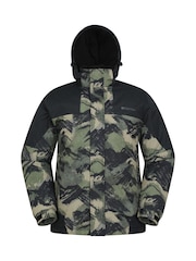 Mountain Warehouse Green Shadow II Mens Fleece Lined Printed Snow Ski Jacket - Image 1 of 6