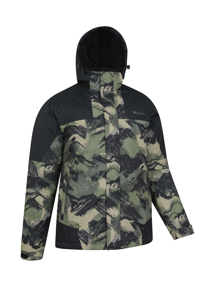 Mountain Warehouse Green Shadow II Mens Fleece Lined Printed Snow Ski Jacket - Image 2 of 6