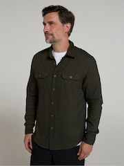 Mountain Warehouse Dark Green 100% Cotton Trace Mens Flannel Long Sleeve Shirt - Image 1 of 4