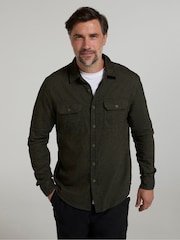 Mountain Warehouse Dark Green 100% Cotton Trace Mens Flannel Long Sleeve Shirt - Image 2 of 4