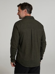 Mountain Warehouse Dark Green 100% Cotton Trace Mens Flannel Long Sleeve Shirt - Image 3 of 4