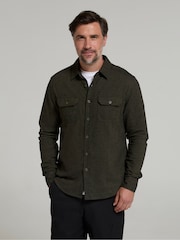 Mountain Warehouse Dark Green 100% Cotton Trace Mens Flannel Long Sleeve Shirt - Image 4 of 4