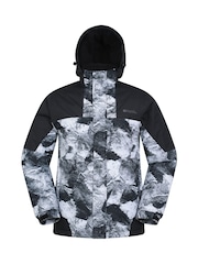 Mountain Warehouse White Shadow II Mens Fleece Lined Printed Snow Ski Jacket - Image 1 of 6