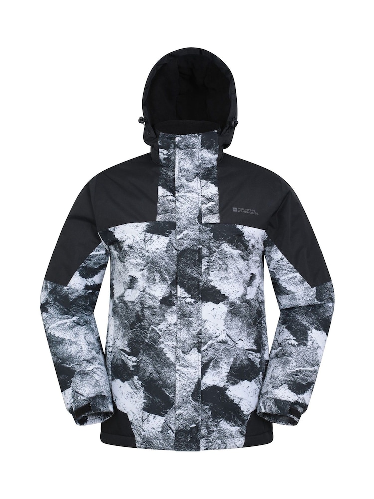 Mountain Warehouse White Shadow II Mens Fleece Lined Printed Snow Ski Jacket - Image 1 of 6