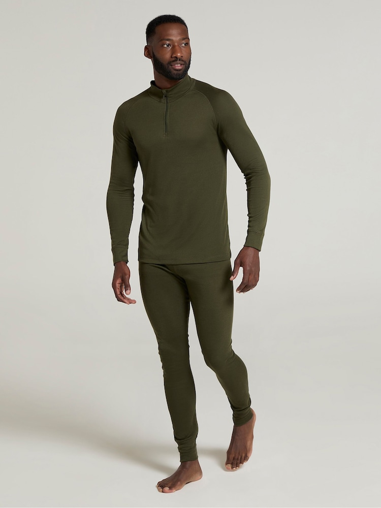 Verde - Mountain Warehouse Mens Talus Quarter Zip Thermal Top - Imagen 2 de 4 Verde - Mountain Warehouse Mens Talus Quarter Zip Thermal Top - Imagen 2 de 4