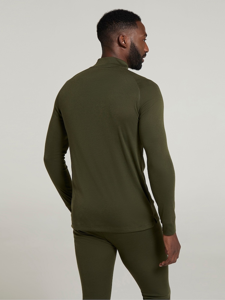 Mountain Warehouse Green Mens Talus Quarter Zip Thermal Top - Image 4 of 4