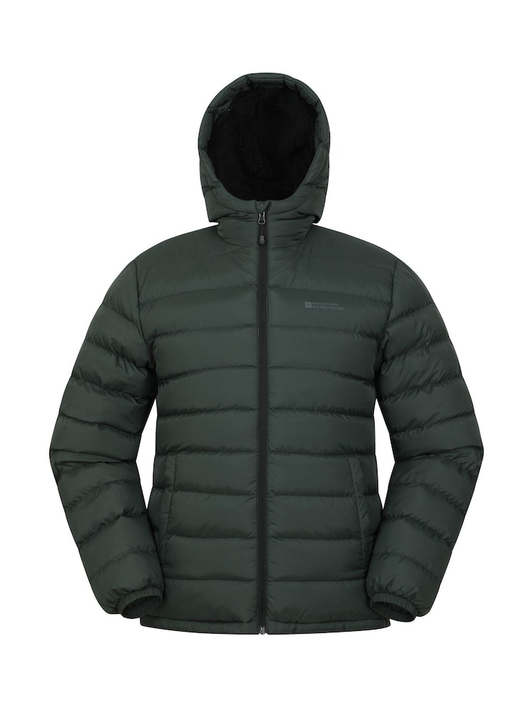 Mountain Warehouse Green Mens Seasons Water Resistant Faux Fur Lined Padded Jacket - Image 1 of 5