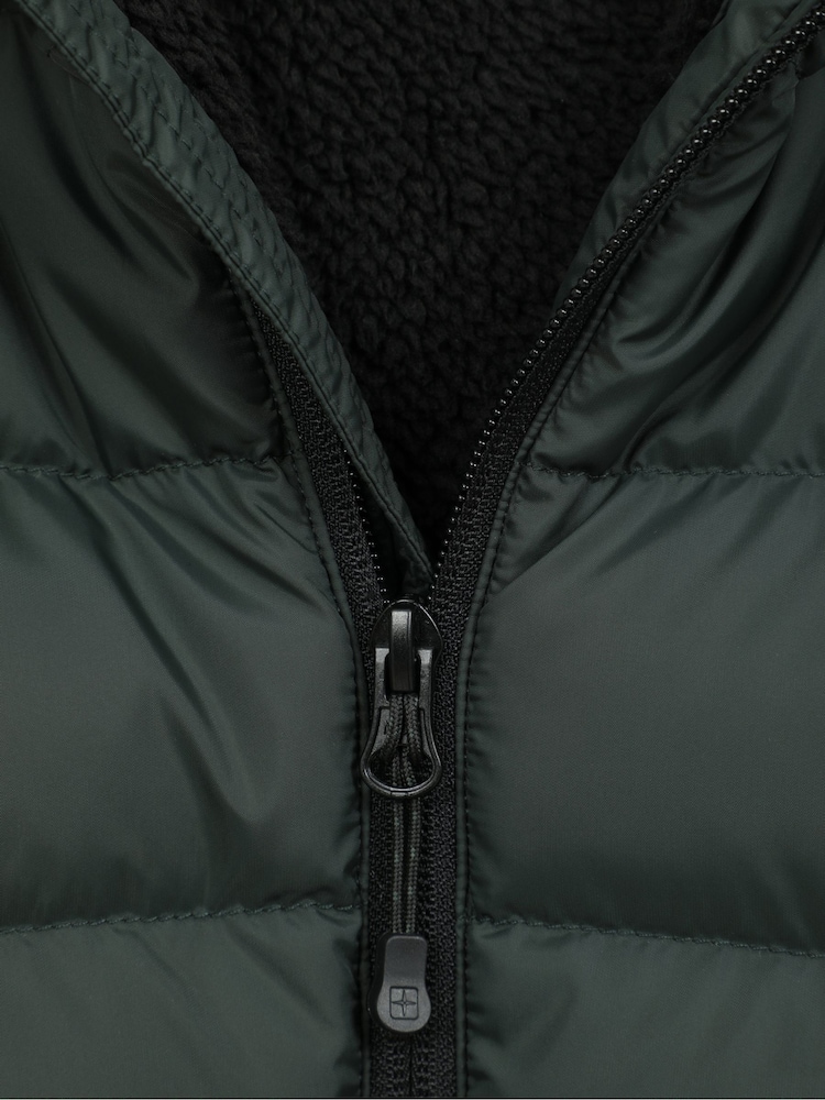 Mountain Warehouse Green Mens Seasons Water Resistant Faux Fur Lined Padded Jacket - Image 5 of 5 Mountain Warehouse Green Mens Seasons Water Resistant Faux Fur Lined Padded Jacket - Image 5 of 5