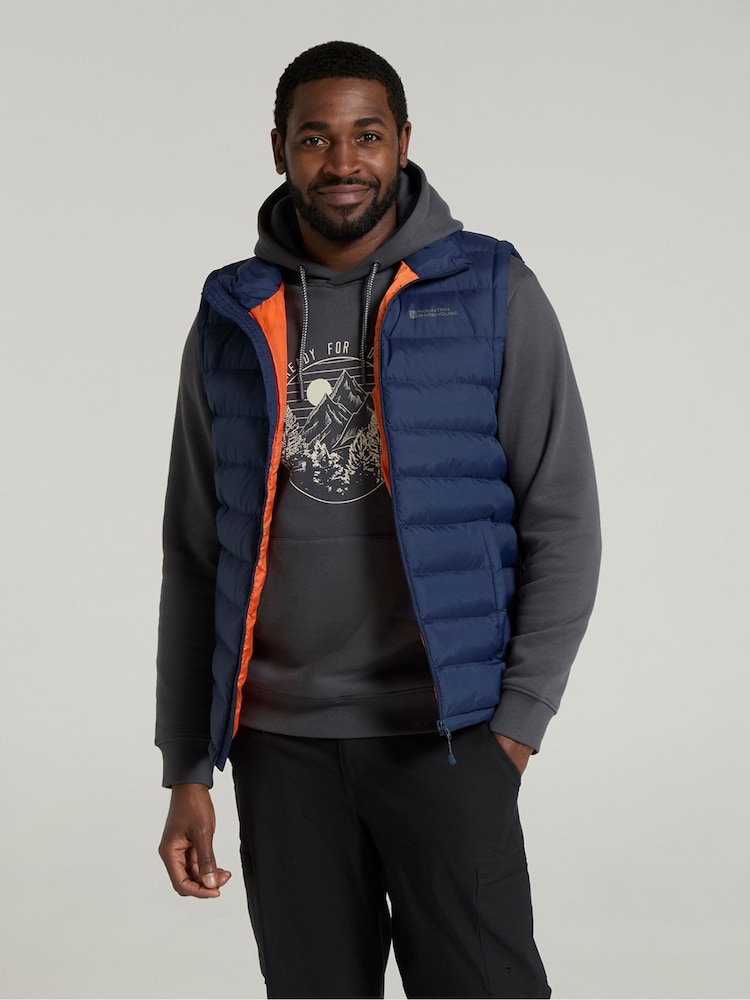 Синий - Mountain Warehouse Seasons II Mens Water Resistant Padded Gilet - Изображение 2 из 4 Синий - Mountain Warehouse Seasons II Mens Water Resistant Padded Gilet - Изображение 2 из 4