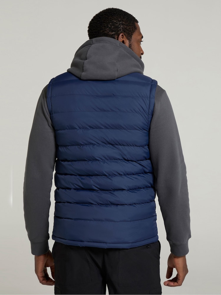Синий - Mountain Warehouse Seasons II Mens Water Resistant Padded Gilet - Изображение 4 из 4 Синий - Mountain Warehouse Seasons II Mens Water Resistant Padded Gilet - Изображение 4 из 4