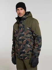 Mountain Warehouse Green Mens Water Resistant Printed Ski Jacket And Trousers Set - Image 1 of 4