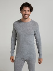 Mountain Warehouse Grey Merino Mens Round Neck Thermal Top - Image 1 of 9