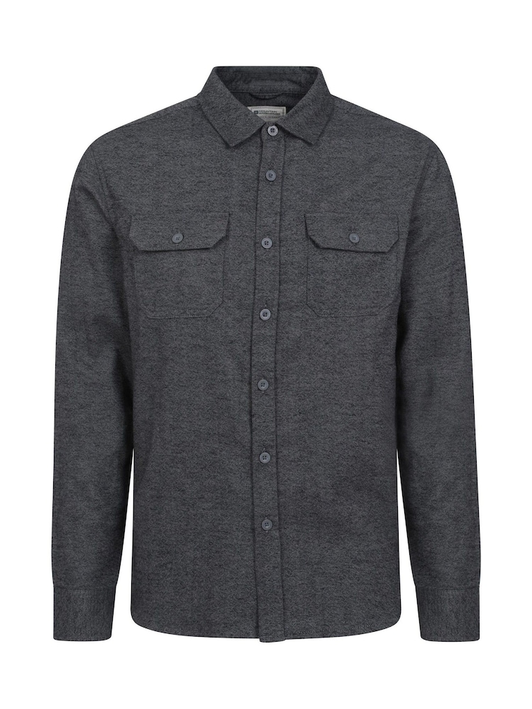 Mountain Warehouse Grey 100% Cotton Trace Mens Flannel Long Sleeve Shirt - Image 1 of 5