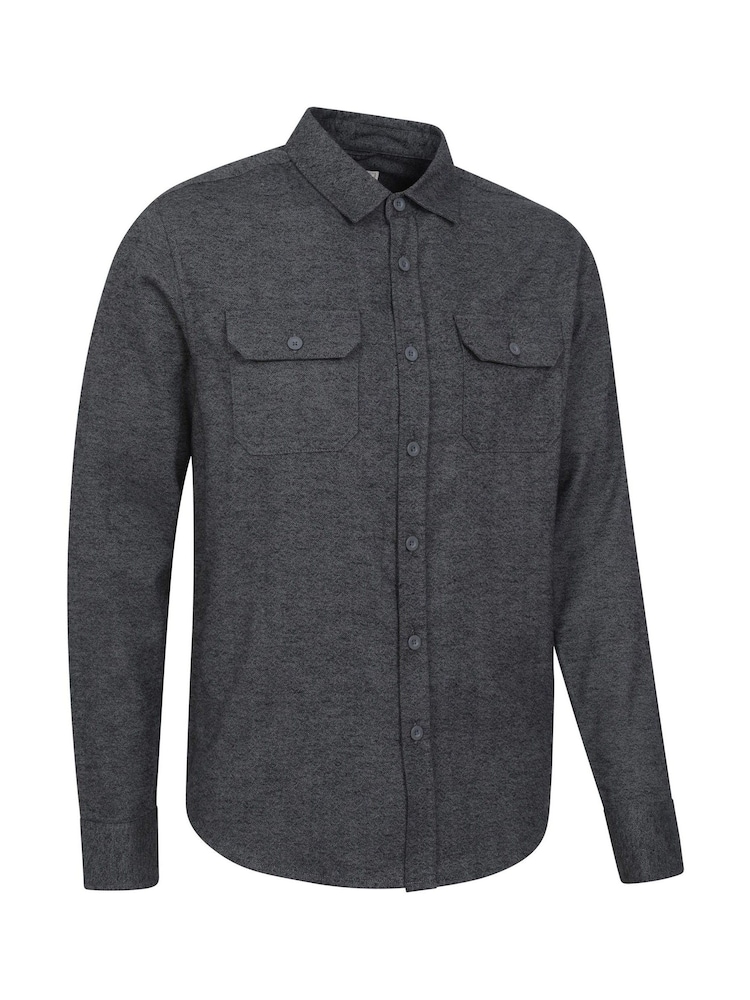 Mountain Warehouse Grey 100% Cotton Trace Mens Flannel Long Sleeve Shirt - Image 2 of 5
