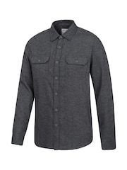 Mountain Warehouse Grey 100% Cotton Trace Mens Flannel Long Sleeve Shirt - Image 4 of 5