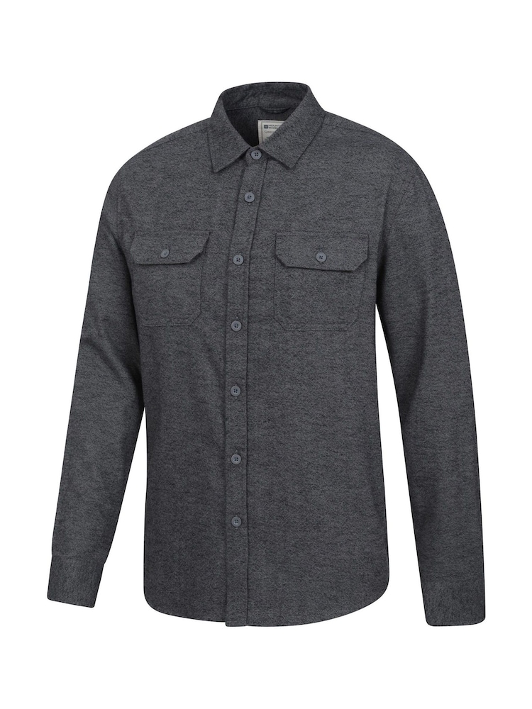 Mountain Warehouse Grey 100% Cotton Trace Mens Flannel Long Sleeve Shirt - Image 4 of 5