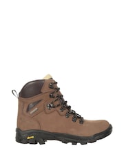 Mountain Warehouse Brown Odyssey Extreme Waterproof, Vibram Sole Leather Mens Hiking Boots - Image 1 of 8