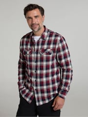 Mountain Warehouse Purple 100% Cotton Trace Mens Flannel Long Sleeve Shirt - Image 1 of 4
