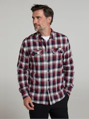 Mountain Warehouse Purple 100% Cotton Trace Mens Flannel Long Sleeve Shirt - Image 4 of 4