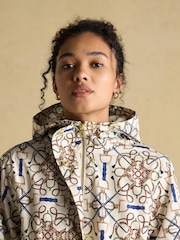 Joules Holkham Horse Tack Stone Waterproof Packable Raincoat with Hood - Image 8 of 11